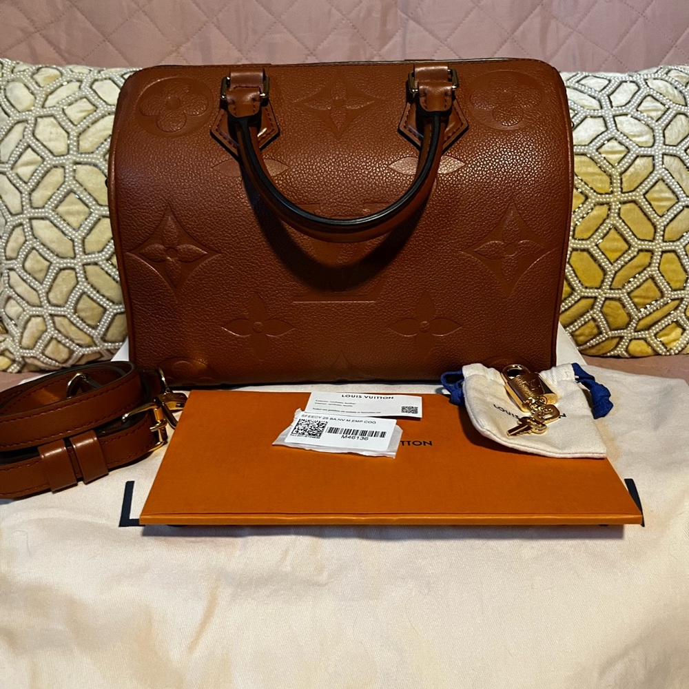 Louis Vuitton Speedy Bandouliere 25 in Cognac Empriente Leather